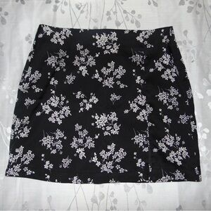 Floral Black Skirt